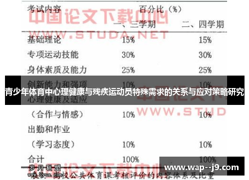 青少年体育中心理健康与残疾运动员特殊需求的关系与应对策略研究